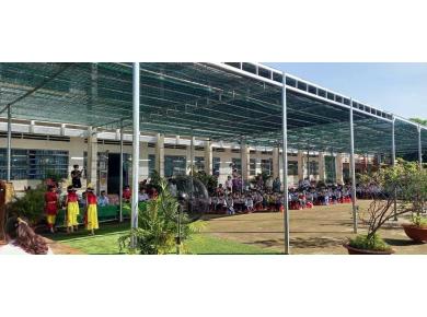 Hình ảnh sản xuất, thi công lưới nhựa